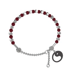 Mitra Yin Yang Bilezik - Kök yakut 8 ayar beyaz altın bilezik #3vh56e