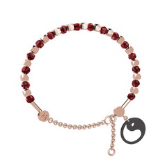 Mitra Yin Yang Bilezik - Garnet 8 ayar rose altın bilezik #7xvpoh