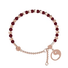 Mitra Yin Yang Bilezik - Kök yakut 18 ayar rose altın bilezik #99aozr