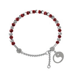 Mitra Yin Yang Bilezik - Garnet 8 ayar beyaz altın bilezik #cqjjey