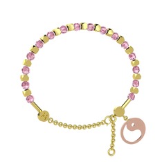 Mitra Yin Yang Bilezik - Pembe kuvars 18 ayar altın bilezik #eb5lv9