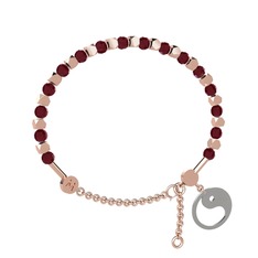 Mitra Yin Yang Bilezik - Kök yakut 8 ayar rose altın bilezik #gsxjgd
