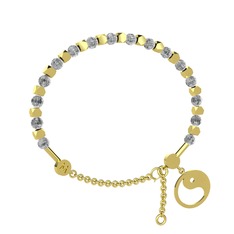 Mitra Yin Yang Bilezik - Beyaz zirkon 925 ayar altın kaplama gümüş bilezik #hs1gga