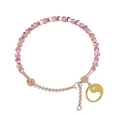 Pembe kuvars 14 ayar rose altın bilezik