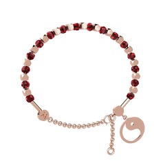 Mitra Yin Yang Bilezik - Garnet 925 ayar rose altın kaplama gümüş bilezik #jhvjrz