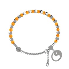 Mitra Yin Yang Bilezik - Sitrin 8 ayar beyaz altın bilezik #kirn64