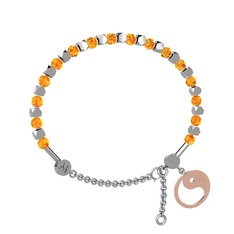 Sitrin 18 ayar beyaz altın bilezik