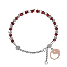 Mitra Yin Yang Bilezik - Garnet 14 ayar beyaz altın bilezik #ra1hrh