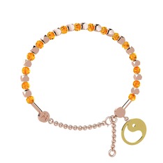 Mitra Yin Yang Bilezik - Sitrin 925 ayar rose altın kaplama gümüş bilezik #tjkirr