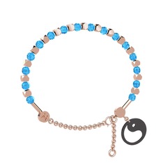 Mitra Yin Yang Bilezik - Akuamarin 8 ayar rose altın bilezik #vbnf1g