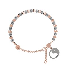 Mitra Yin Yang Bilezik - Beyaz zirkon 18 ayar rose altın bilezik #wx05v6