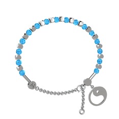 Akuamarin 14 ayar beyaz altın bilezik