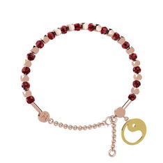 Mitra Yin Yang Bilezik - Garnet 14 ayar rose altın bilezik #y3jhgu