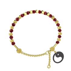 Mitra Yin Yang Bilezik - Garnet 925 ayar altın kaplama gümüş bilezik #zwzr2z