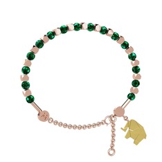 Mitra Origami Fil Bilezik - Yeşil kuvars 18 ayar rose altın bilezik #137nx4m