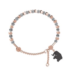 Mitra Origami Fil Bilezik - Beyaz zirkon 925 ayar rose altın kaplama gümüş bilezik #13hy9ig