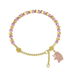 Mitra Origami Fil Bilezik - Pembe kuvars 18 ayar altın bilezik #1ltwo6w