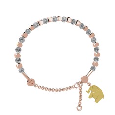 Mitra Origami Fil Bilezik - Beyaz zirkon 8 ayar rose altın bilezik #1te0pa6