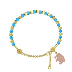 Mitra Origami Fil Bilezik - Akuamarin 925 ayar altın kaplama gümüş bilezik #1uopnat