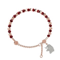 Mitra Origami Fil Bilezik - Garnet 925 ayar rose altın kaplama gümüş bilezik #9734tq