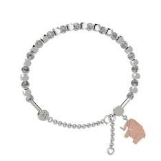 Mitra Origami Fil Bilezik - Beyaz zirkon 925 ayar gümüş bilezik #fq1xep