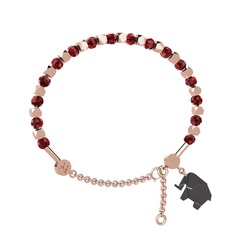 Garnet 925 ayar rose altın kaplama gümüş bilezik