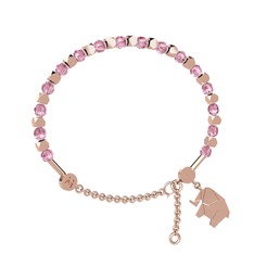 Mitra Origami Fil Bilezik - Pembe kuvars 18 ayar rose altın bilezik #vge5du