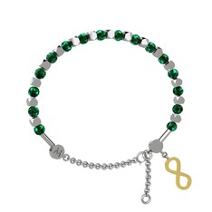 Mitra Sonsuzluk Bilezik - Yeşil kuvars 925 ayar gümüş bilezik #16mqj2l