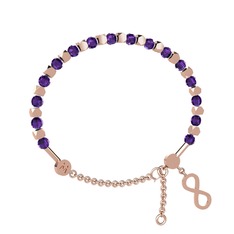 Mitra Sonsuzluk Bilezik - Ametist 8 ayar rose altın bilezik #1b311e5