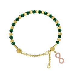 Mitra Sonsuzluk Bilezik - Yeşil kuvars 8 ayar altın bilezik #1bjh30f