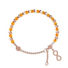 Mitra Sonsuzluk Bilezik - Sitrin 925 ayar rose altın kaplama gümüş bilezik #1defyga