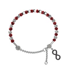 Garnet 14 ayar beyaz altın bilezik