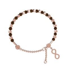 Mitra Sonsuzluk Bilezik - Dumanlı kuvars 8 ayar rose altın bilezik #1do0iyz