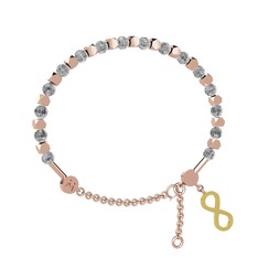 Mitra Sonsuzluk Bilezik - Beyaz zirkon 925 ayar rose altın kaplama gümüş bilezik #1guusp