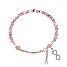 Pembe kuvars 925 ayar rose altın kaplama gümüş bilezik