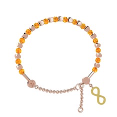 Mitra Sonsuzluk Bilezik - Sitrin 925 ayar rose altın kaplama gümüş bilezik #1io9wvw