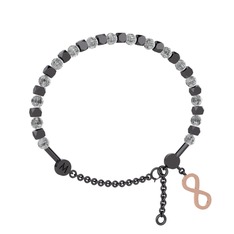 Mitra Sonsuzluk Bilezik - Beyaz zirkon 925 ayar siyah rodyum kaplama gümüş bilezik #1kitkpj