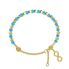 Mitra Sonsuzluk Bilezik - Akuamarin 14 ayar altın bilezik #1mkwlw7