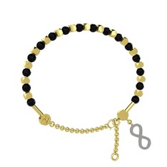 Mitra Sonsuzluk Bilezik - Siyah zirkon 925 ayar altın kaplama gümüş bilezik #1mp413q