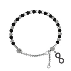 Mitra Sonsuzluk Bilezik - Siyah zirkon 925 ayar gümüş bilezik #1nixg6t