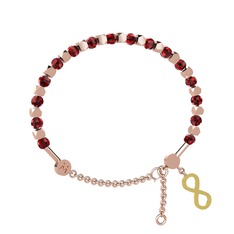 Mitra Sonsuzluk Bilezik - Garnet 925 ayar rose altın kaplama gümüş bilezik #1qo4iix