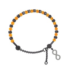 Mitra Sonsuzluk Bilezik - Sitrin 925 ayar siyah rodyum kaplama gümüş bilezik #1rtc3ce