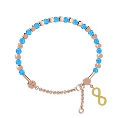 Mitra Sonsuzluk Bilezik - Akuamarin 925 ayar rose altın kaplama gümüş bilezik #1rw9qvw