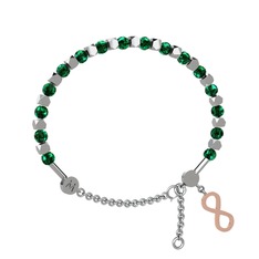 Mitra Sonsuzluk Bilezik - Yeşil kuvars 18 ayar beyaz altın bilezik #1x54xk2