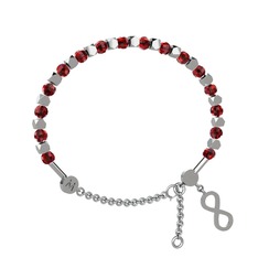 Garnet 18 ayar beyaz altın bilezik
