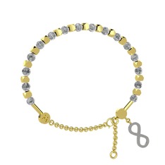 Mitra Sonsuzluk Bilezik - Beyaz zirkon 14 ayar altın bilezik #7i99gh