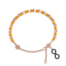 Mitra Sonsuzluk Bilezik - Sitrin 925 ayar rose altın kaplama gümüş bilezik #9mnuez