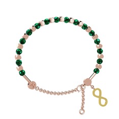 Yeşil kuvars 8 ayar rose altın bilezik