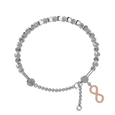 Mitra Sonsuzluk Bilezik - Beyaz zirkon 14 ayar beyaz altın bilezik #all282