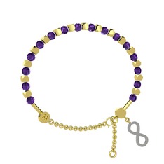 Mitra Sonsuzluk Bilezik - Ametist 8 ayar altın bilezik #an9bav